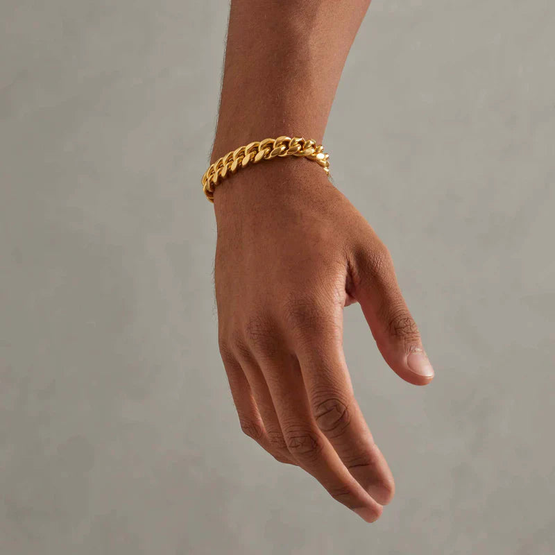 12MM PULSEIRA CUBAN LINK - BANHADO A OURO 18K