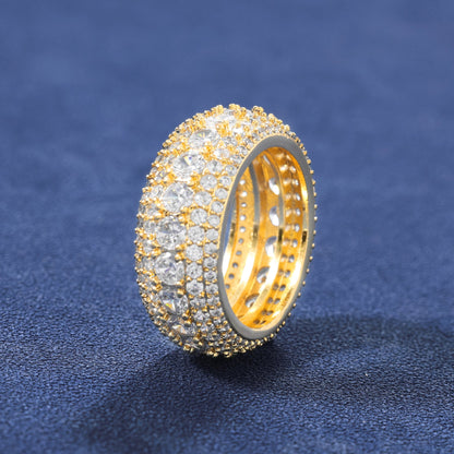 ANEL LAYERED DIAMOND - BANHADO A OURO 18K