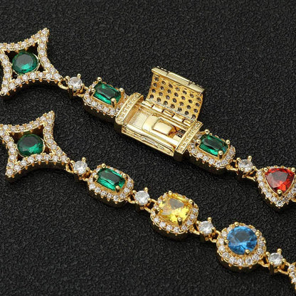 Corrente TS Jewels com diamantes multicoloridos de 10 mm
