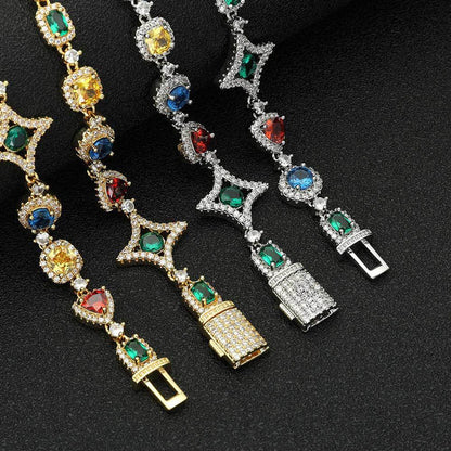 Corrente TS Jewels com diamantes multicoloridos de 10 mm
