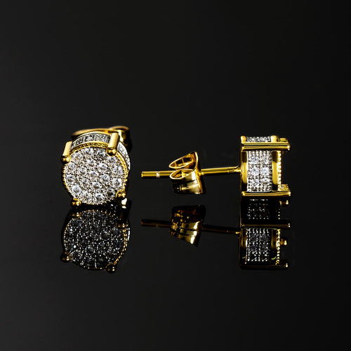 Iced Round Stone Stud Earring
