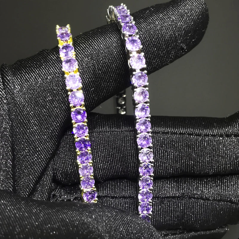 Pulseira de tênis roxa TS 4mm