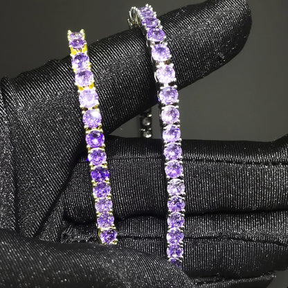 Pulseira de tênis roxa TS 4mm