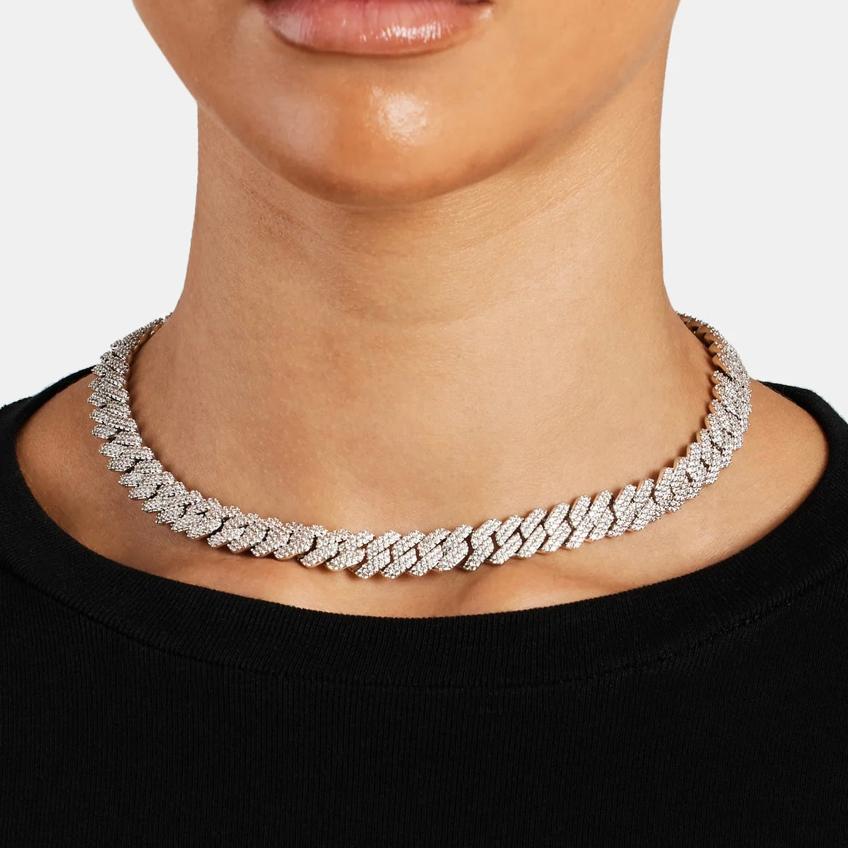 10MM CORRENTE DIAMOND PRONG LINK