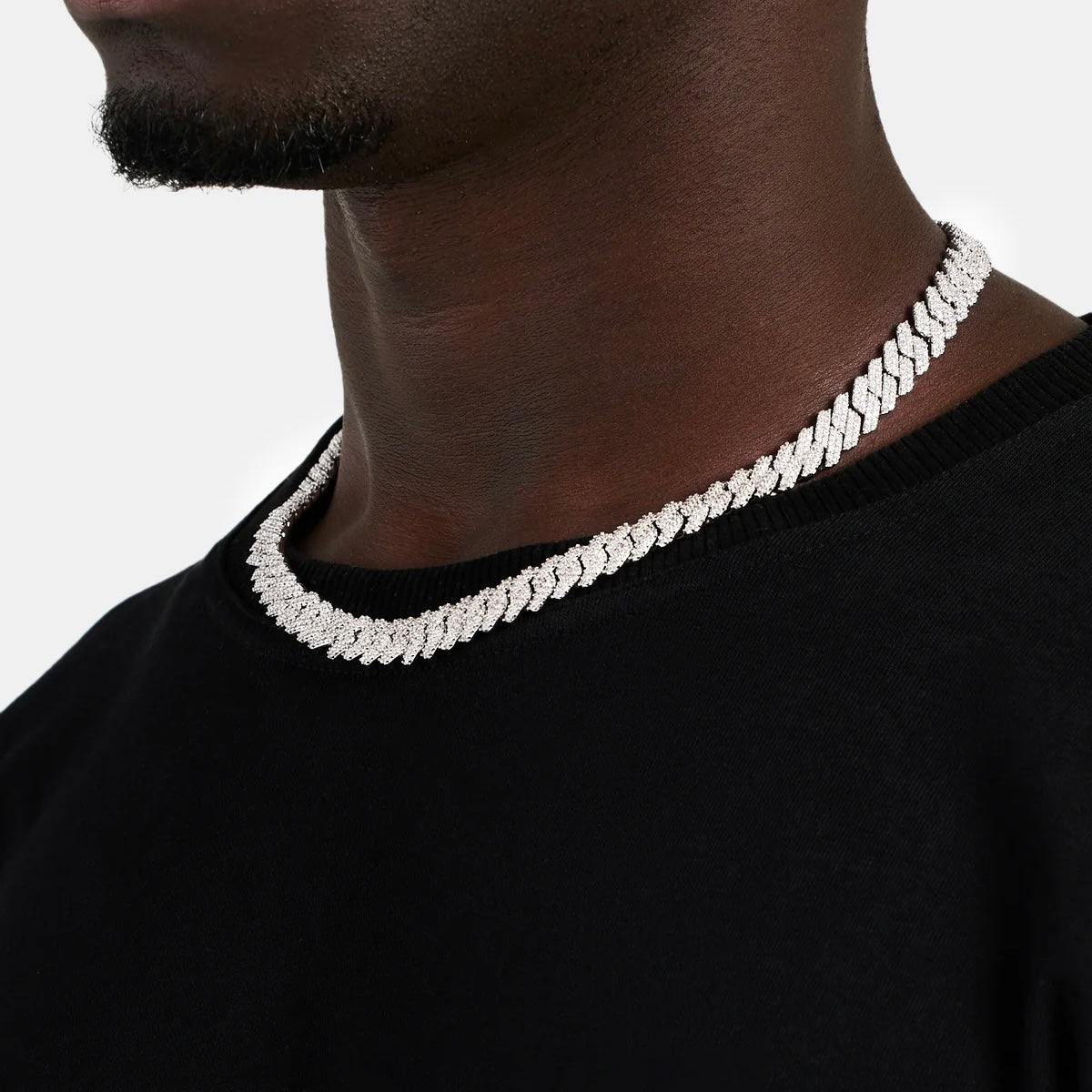 10MM CORRENTE DIAMOND PRONG LINK