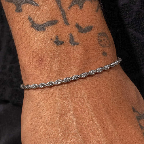 3MM PULSEIRA ROPE - BANHADA A PRATA 925