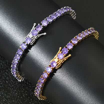 Pulseira de tênis roxa TS 4mm
