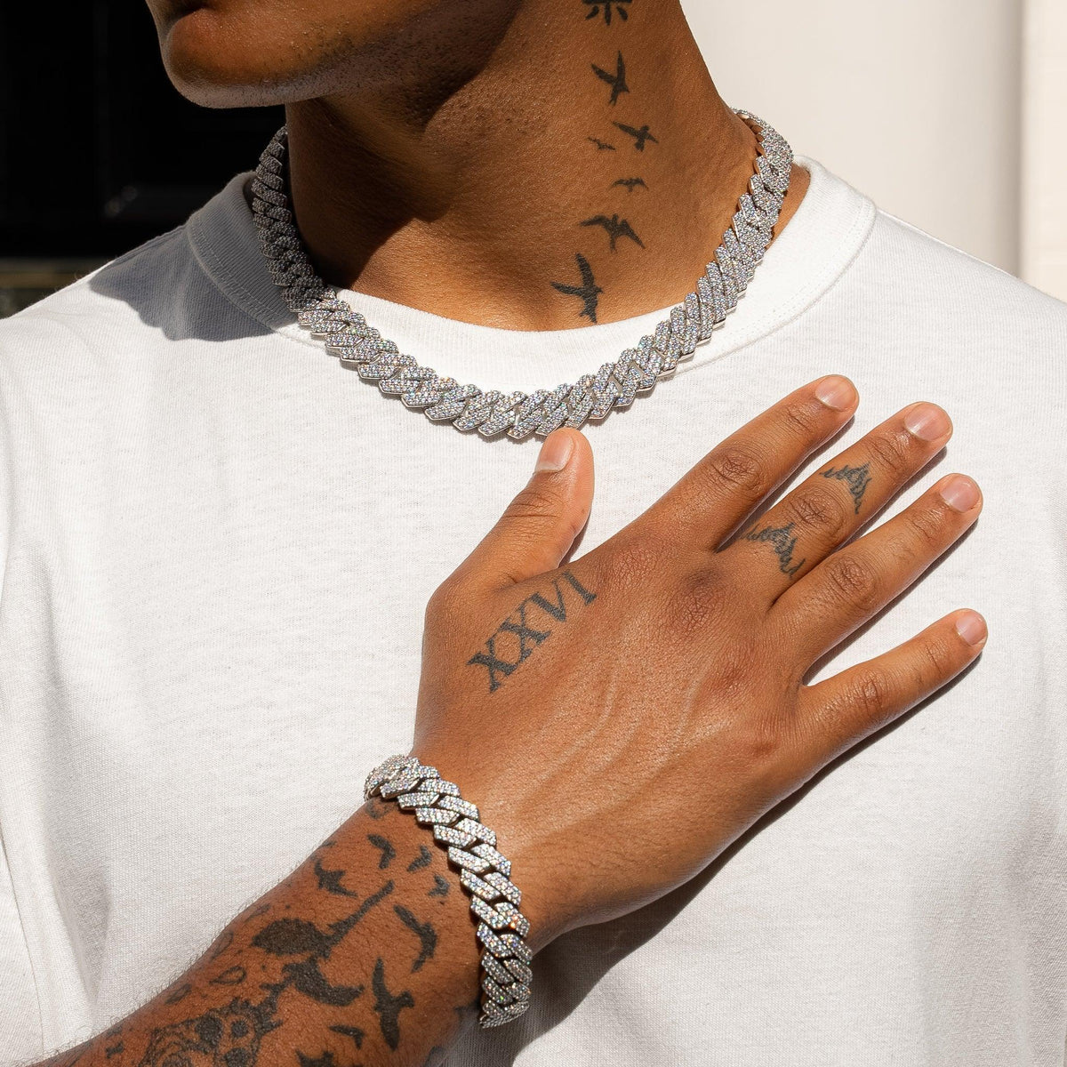 14MM CORRENTE DIAMOND PRONG LINK