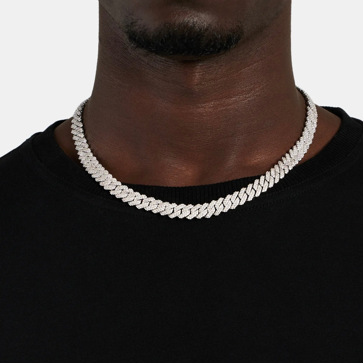 10MM CORRENTE DIAMOND PRONG LINK