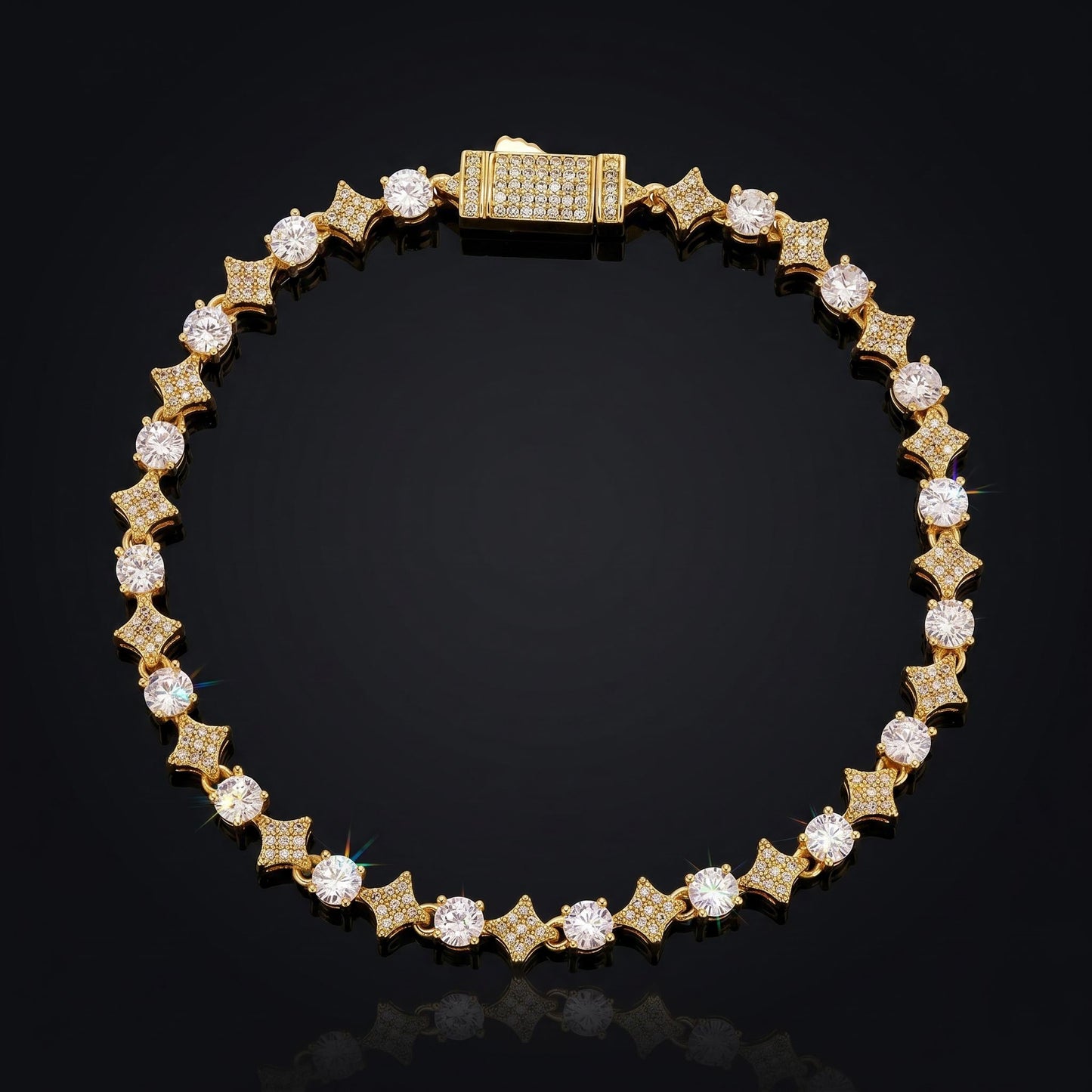 Iced Out Star Tennis Bracelet