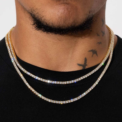 3MM CORRENTE TENNIS PREMIUM - BANHADO A OURO 18K