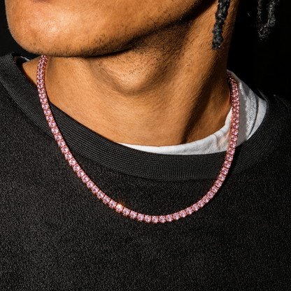 Colar Tennis TS-Rose 4mm em Zircônia Cúbica | Semi Joia de Luxo