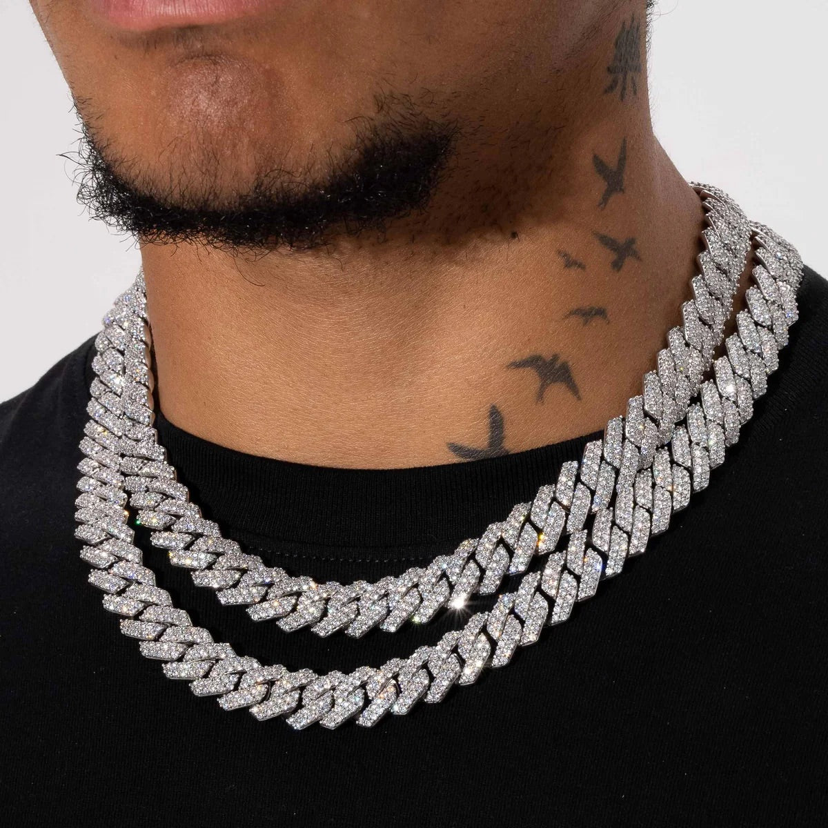 14MM CORRENTE DIAMOND PRONG LINK