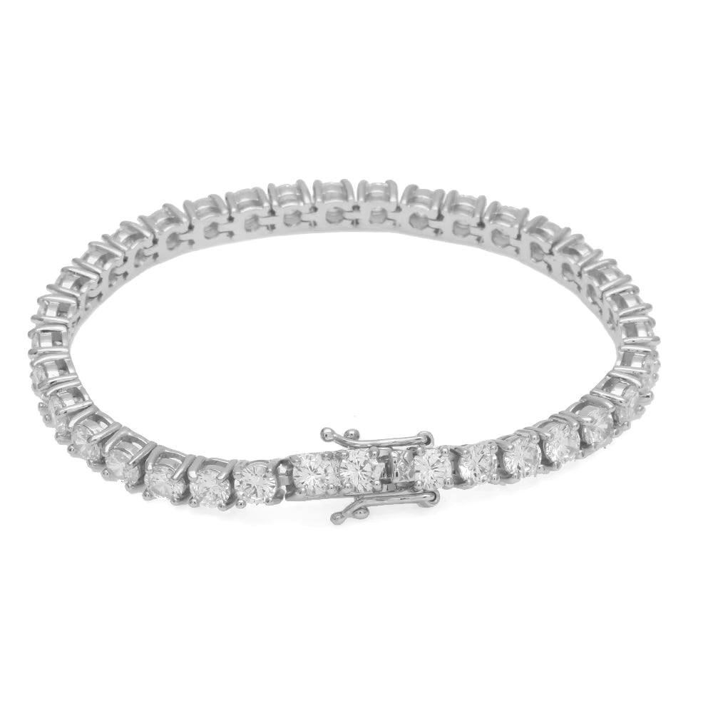 5MM PULSEIRA TENNIS PREMIUM - BANHADA A PRATA 925