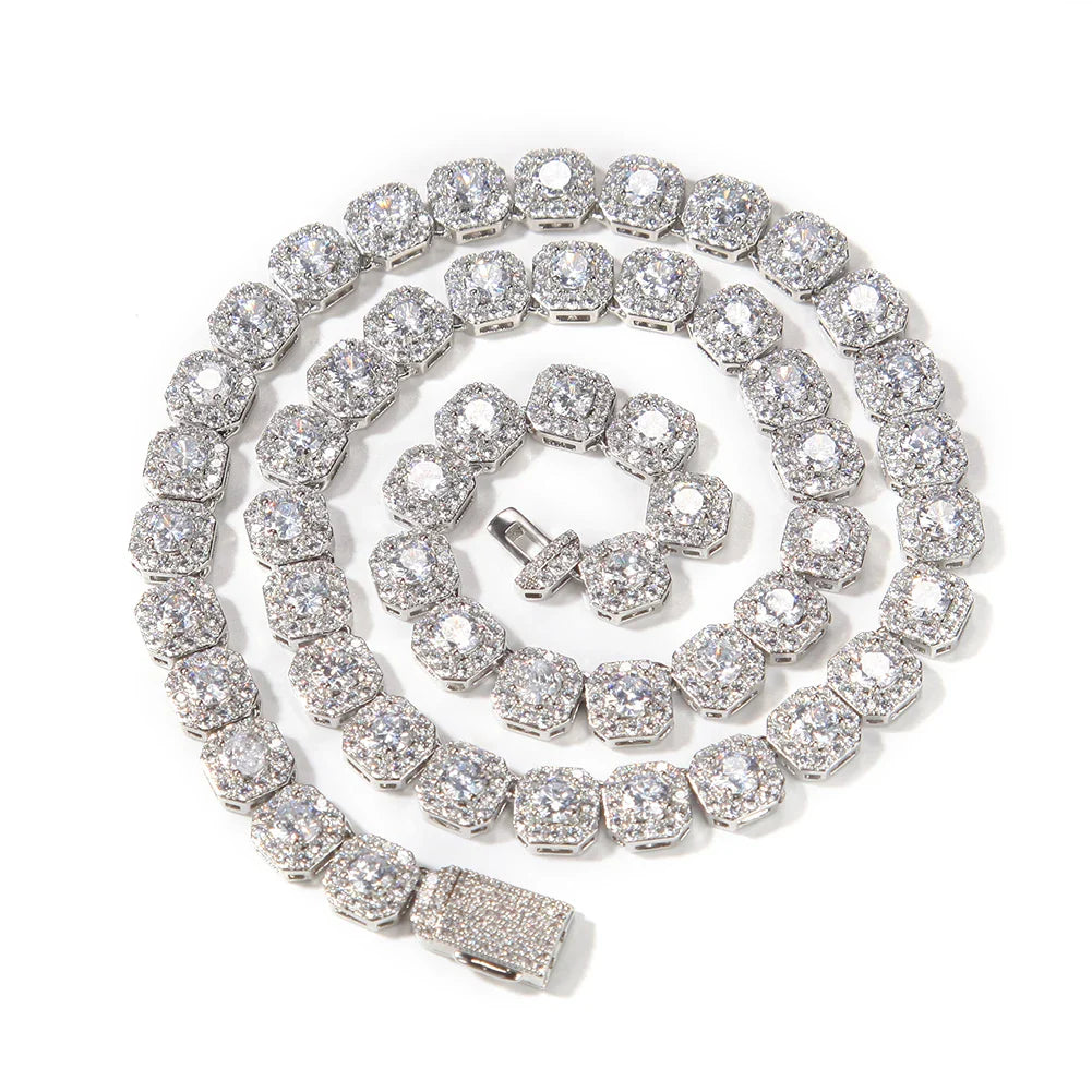 10MM CORRENTE CLUSTERED TENNIS - PRATA 925