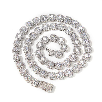 10MM CORRENTE CLUSTERED TENNIS - PRATA 925