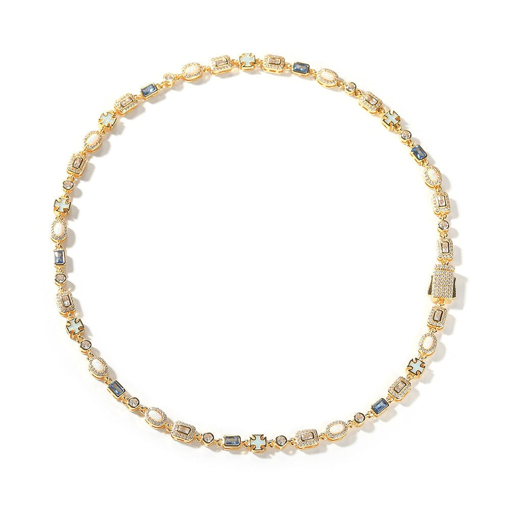 Corrente com Pedras Múltiplas TS (6MM) Gold