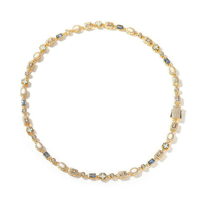 Corrente com Pedras Múltiplas TS (6MM) Gold