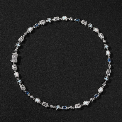 Corrente com Pedras Múltiplas TS (6MM) Blue
