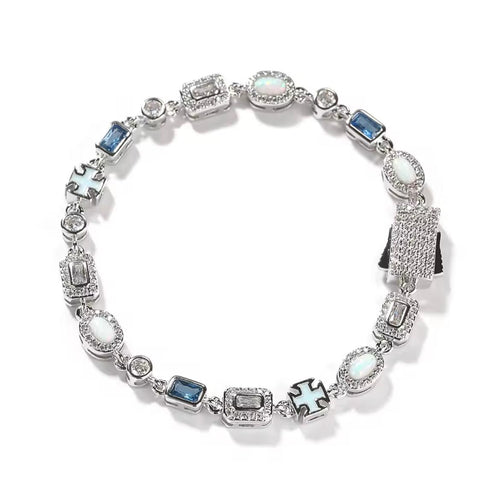 Pulseira Pedras Múltiplas TS (6MM) Blue