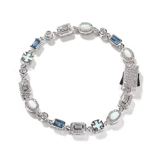 Pulseira Pedras Múltiplas TS (6MM) Blue