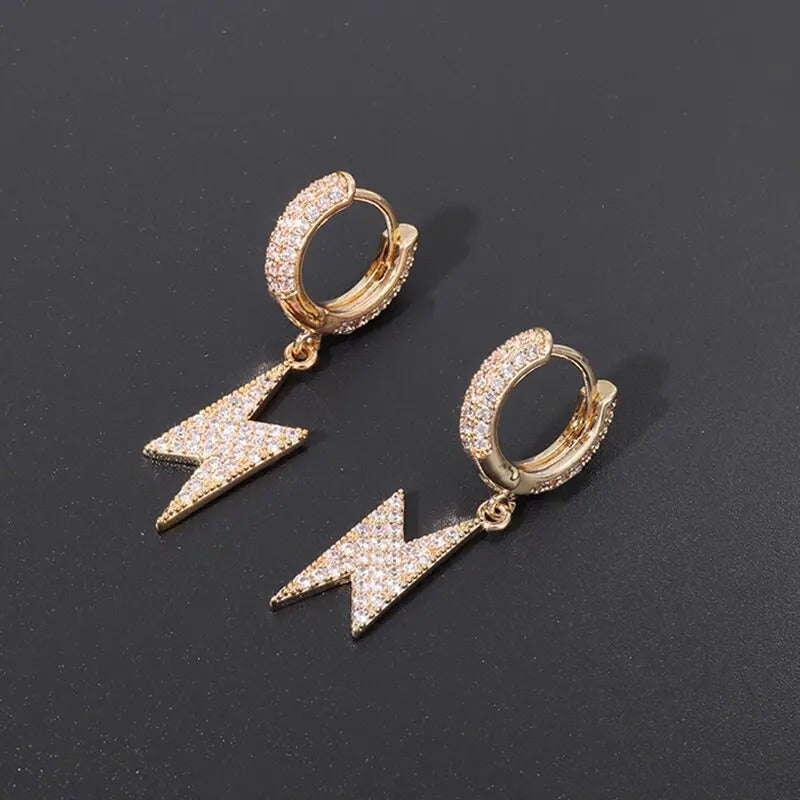 Brinco Masculino de Raio Ice Cravejado (o par)