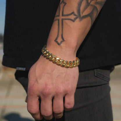 12MM PULSEIRA CUBAN LINK - BANHADO A OURO 18K