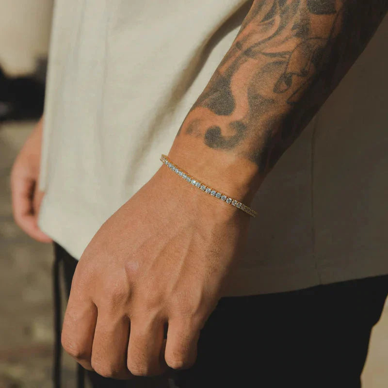 3MM PULSEIRA TENNIS PREMIUM - BANHADO A OURO 18K