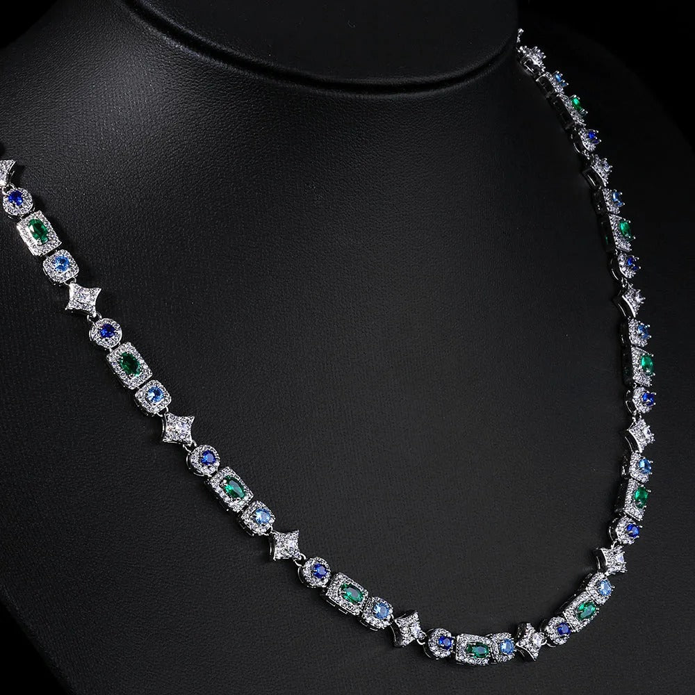 Corrente + Pulseira Tennis 6MM Retangular Colorida – TS Jewels