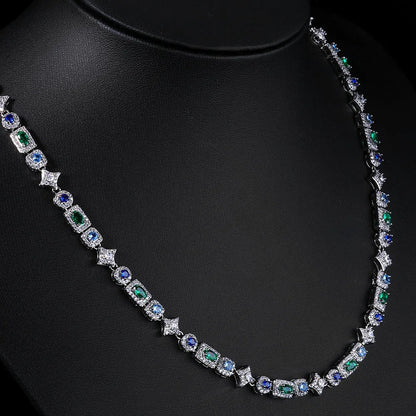 Corrente + Pulseira Tennis 6MM Retangular Colorida – TS Jewels