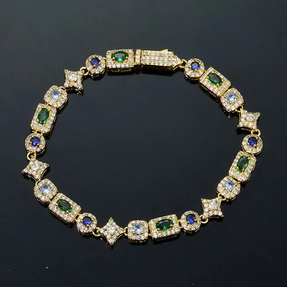 Corrente + Pulseira Tennis 6MM Retangular Colorida – TS Jewels