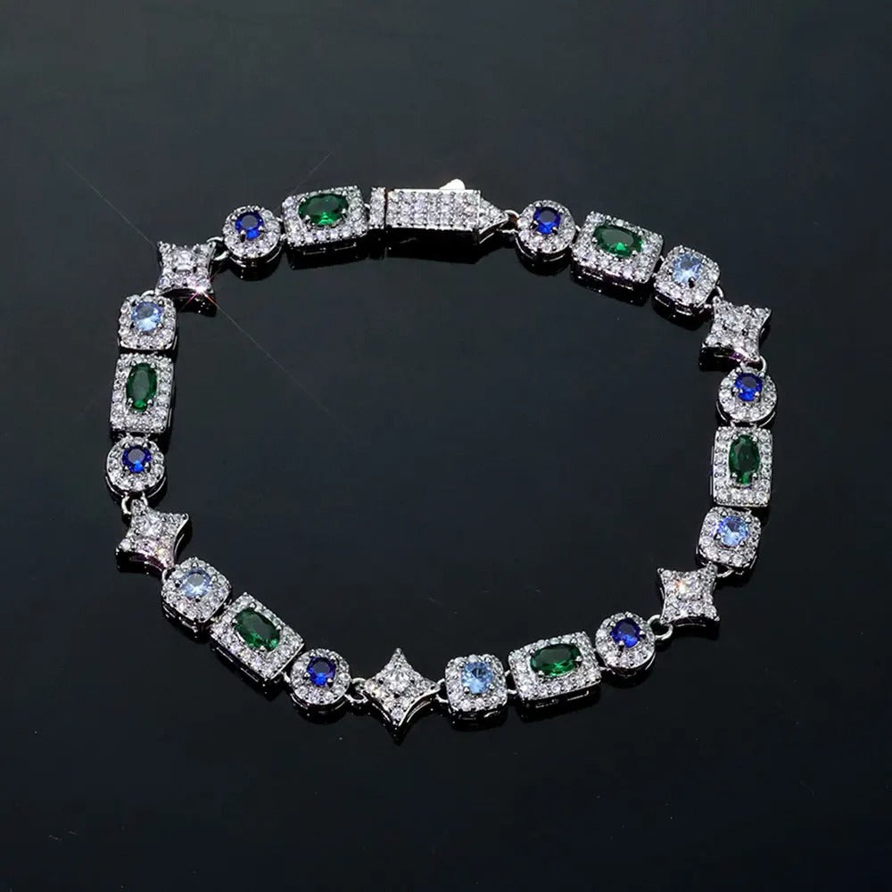 Corrente + Pulseira Tennis 6MM Retangular Colorida – TS Jewels