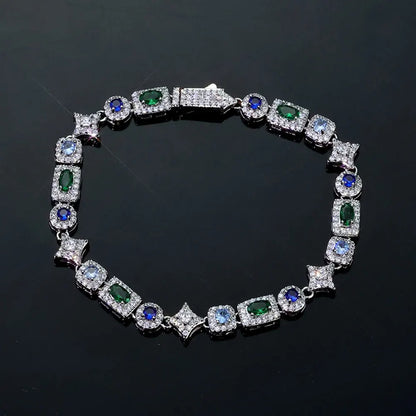 Corrente + Pulseira Tennis 6MM Retangular Colorida – TS Jewels