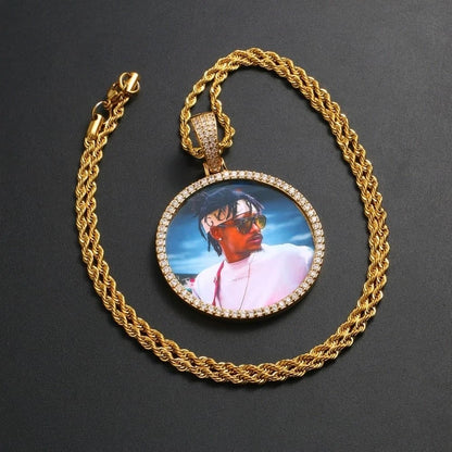 Pingente TS Jewels Foto Personalizado e CORRENTE ROPE DE BRINDE